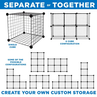 Mount-It! 28" x 42" 6-Cube Storage Organizer, Black (WI-4012)