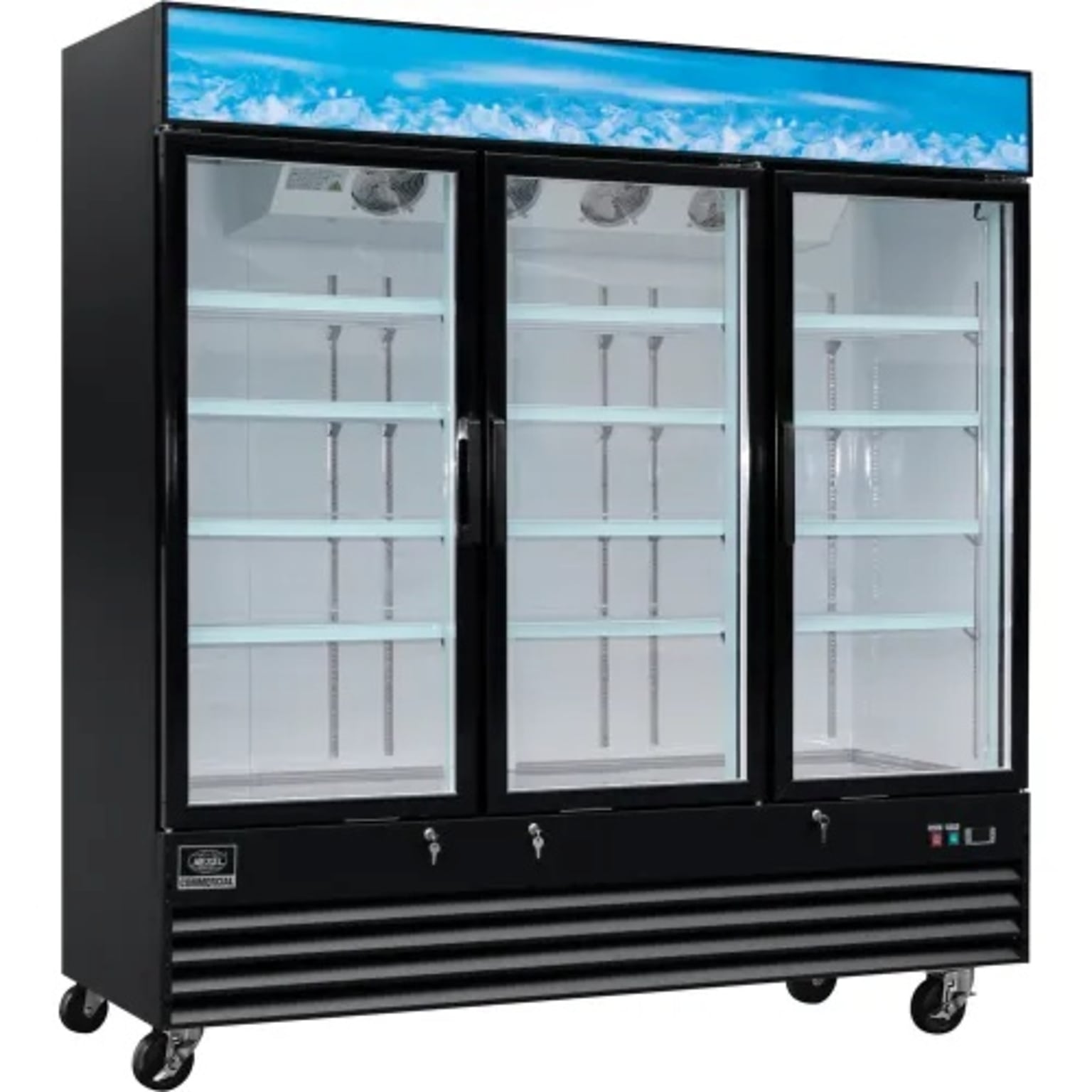 Global Industrial Nexel Merchandiser Refrigerator, 3 Glass Doors, 53 Cu. Ft. (243037)