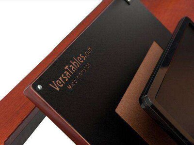 VersaDesk Enclosed Revolution 72"W Computer Desk, Cherry/Black (RSD7230-BC)