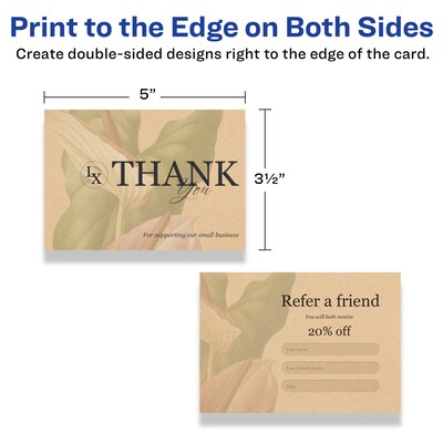 Avery Integrated Cards, 3.5" x 5", Matte Kraft Brown, 40/Pack (95273)
