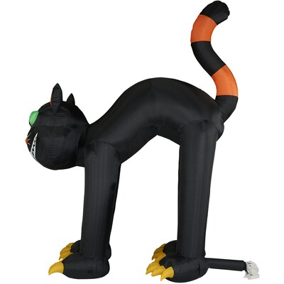 Haunted Hill Farm 10' Prelit Inflatable Black Cat (HIBCAT101-L)