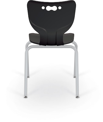 MooreCo 18" Hierarchy Student Chair with 4 Legs, Black/Platinum Base (703673562010)