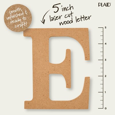 Plaid MDF Letters, 5", Brown Oxide, 12/Pack (PDE63558-12)