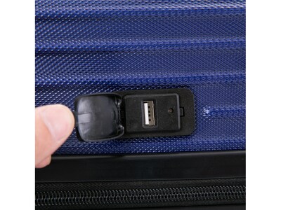 DUKAP Tour 20" Hardside Carry-On Suitcase, 4-Wheeled Spinner, TSA Checkpoint Friendly, Blue (DKTOU00S-BLU)