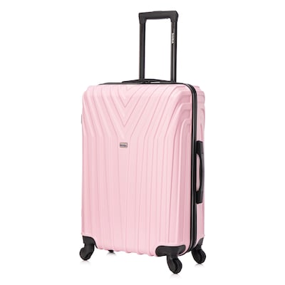 InUSA Vasty 26.37 Hardside Suitcase, 4-Wheeled Spinner, TSA Checkpoint Friendly, Pink (IUVAS00M-PNK)