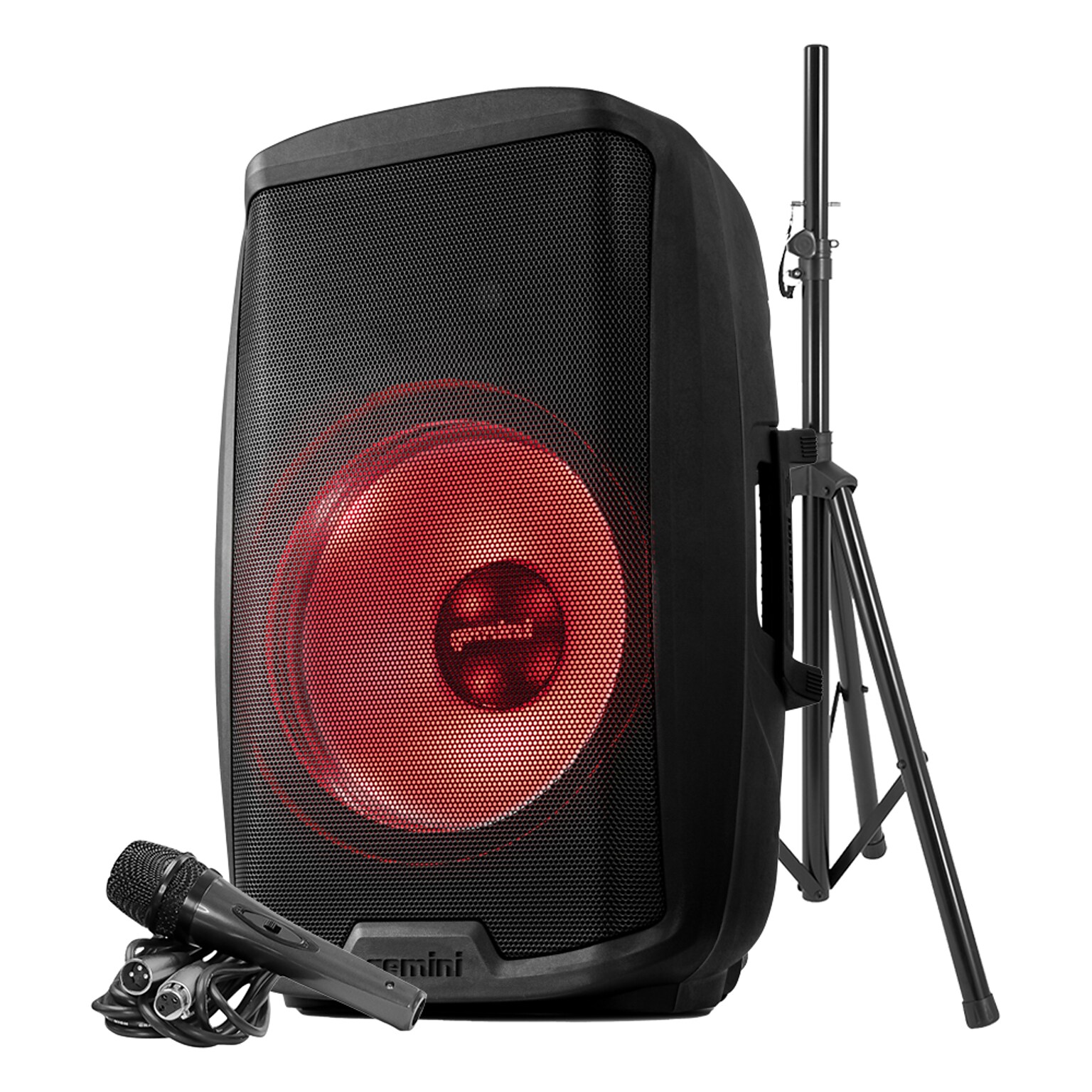 Gemini 2000 Watt 15 LED Bluetooth Loudspeaker, Black (AS-2115-BT-LT-PK)