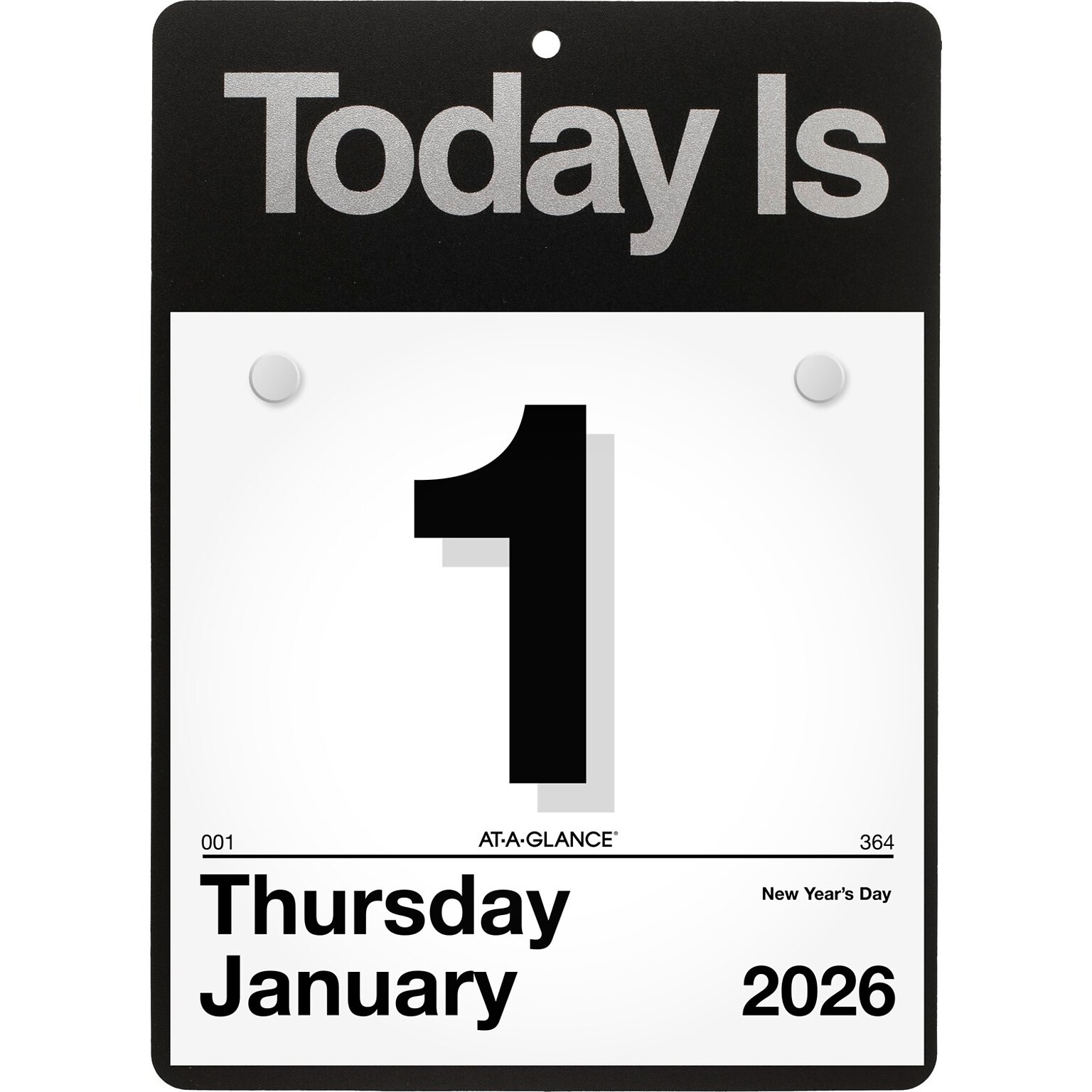 2026 AT-A-GLANCE Today Is 6.63 x 9.13 Daily Wall Calendar, White/Black (K1-00-26)