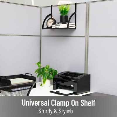 Mind Reader Metal Hanging Cubicle Shelf Organizer, 11.25 x 6.25 x 15.75, Black (CUSHELF-BLK)