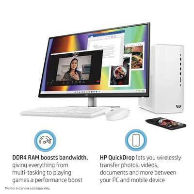 HP Pavilion Desktop Computer, Intel Core i5-12400, 12GB RAM, 256GB SSD, Mouse & Keyboard Included, Windows 11 Home