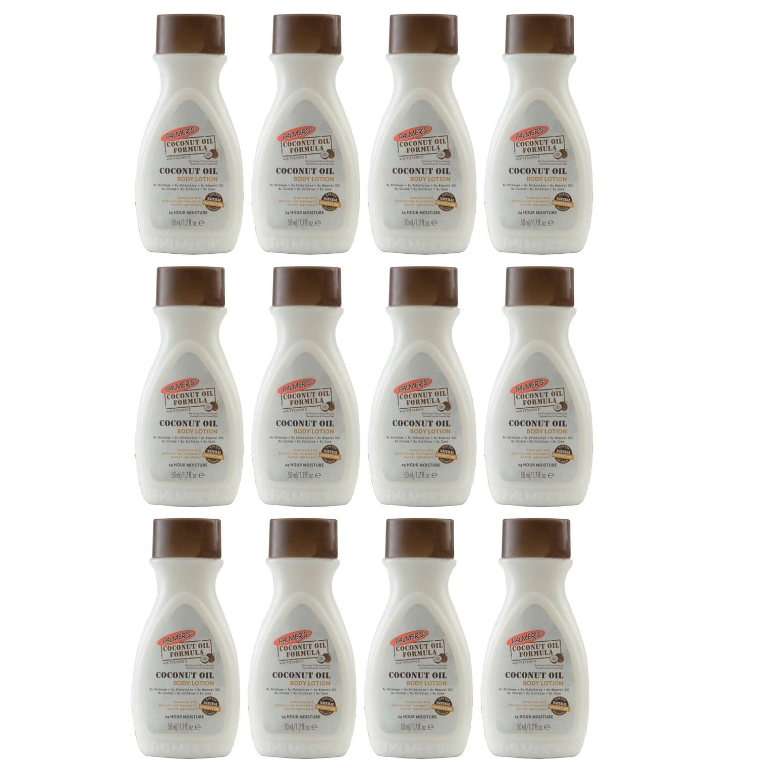 Palmers Coconut Oil Body Lotion, 1.7 oz Trial Size Bottle, 12 Bottles/Bag, 12 Bags/Carton