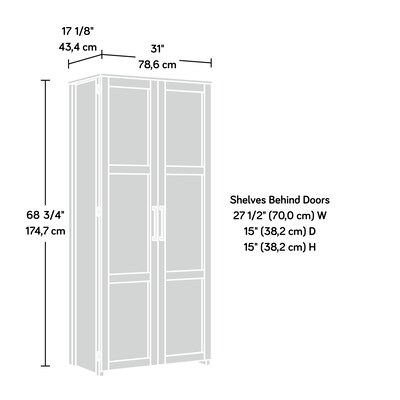 Sauder HomePlus 69"H Storage Cabinet with 4 Shelves, White (424001)