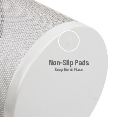 Mind Reader Metal Mesh Trash Can Without Lid, 4.4 Gallon, White (1CIRGA-WHT)