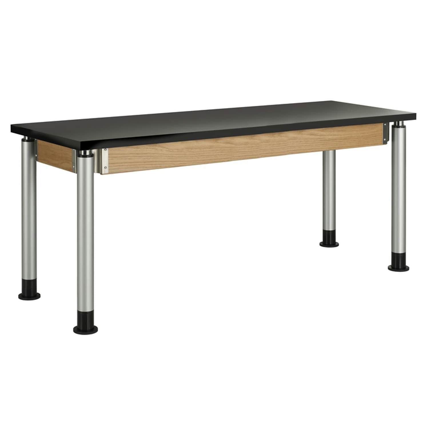 Diversified Woodcrafts Uplift! Hybrid ADA Rectangular Science Table, 72 x 24, Height Adjustable, Black/Oak (P8302BK)