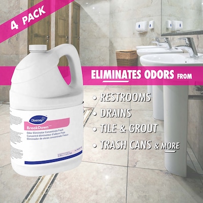 Diversey BreakDown Odor Eliminator Concentrate, Fresh, 1 Gallon, 4/Carton (94291110)