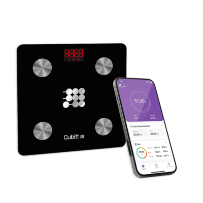 Cubitt Smart Bluetooth BMI Body Composition Bathroom Scale, Obsidian Black (CT-SCALE)