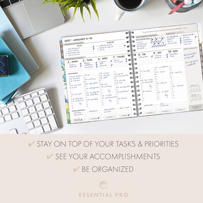 2027 Excello Brands Essential Pro 7" x 9" Weekly & Monthly Planner, Tree Seasons (ESPRO-CY27-79-20)