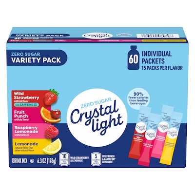 Crystal Light Sugar-Free Variety Pack, 60 Packets/Pack (220-02054)