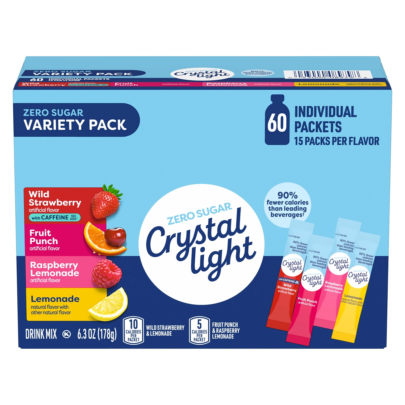 Crystal Light Sugar-Free Variety Pack, 60 Packets/Pack (220-02054)