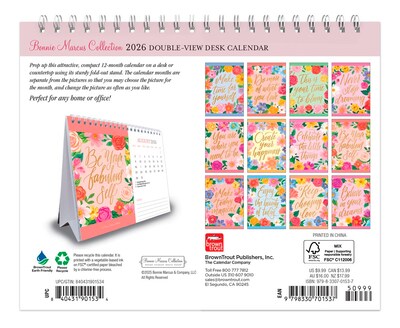 2026 BrownTrout Bonnie Marcus 7.5 x 6 Monthly Desk Calendar (9798330701537)