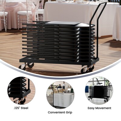 Flash Furniture Steel Folding Chair Dolly, Black