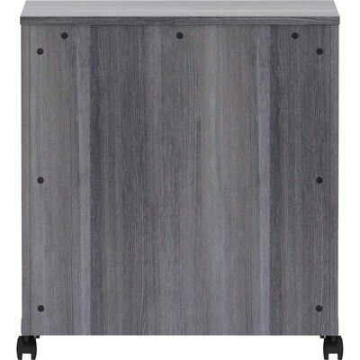 Lorell Mobile Machine Stand with Shelf, 30.50" H x 28" W x 19.75" D, Weathered Charcoal (LLR69627)