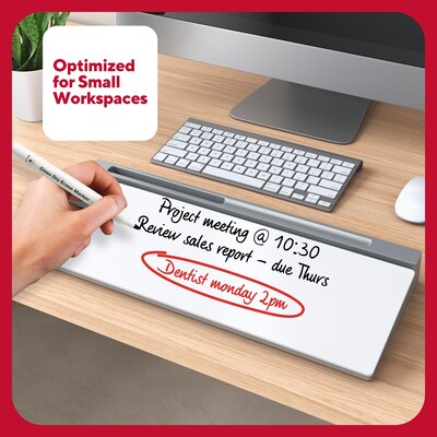 TRU RED™ Glass Desktop Dry-Erase Whiteboard (TR62579)