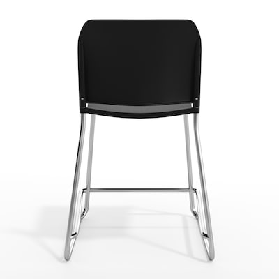 Flash Furniture Hercules Kenai Classic Plastic Stacking Full Back Counter Stools, Black, 3-Pieces (3RUT239AHCSBKCR)