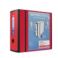 Staples® Better 5 3 Ring View Binder with D-Rings, Red (27924)