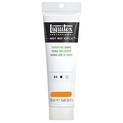Liquitex Professional Heavy Body Acrylic Paint Tube, Cadmium Free Orange, 138 mL (LIQ1138892)