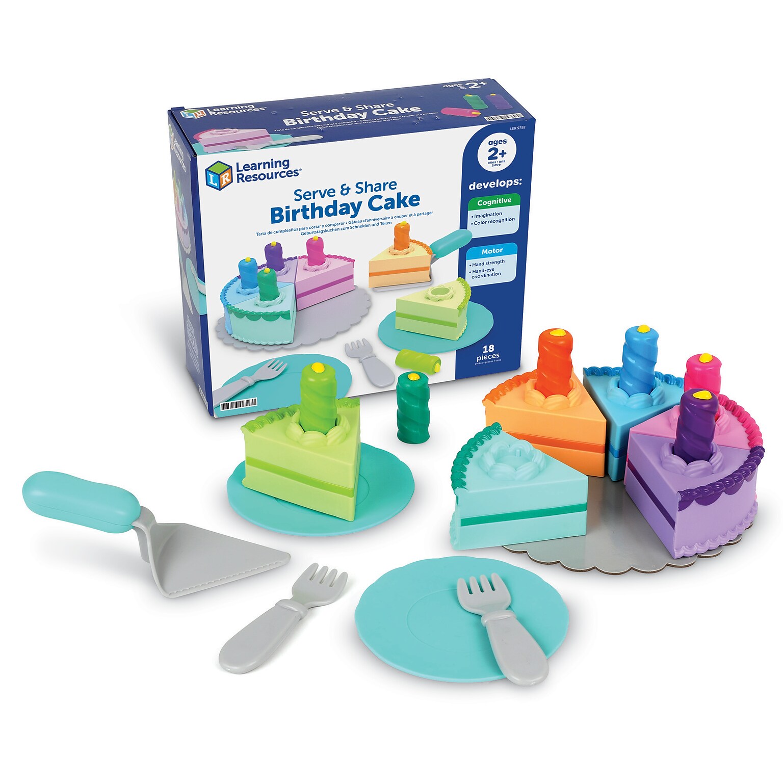 Learning Resources New Sprouts Serve & Share Birthday Cake, Assorted Colors (LER9758)