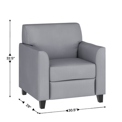 Flash Furniture Hercules Diplomat Series Faux Leather Reception Chair, Gray (BT8271GY)