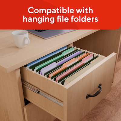 Staples File Folders, Letter Size, 1/3-Cut Tabs, Assorted Positions, Assorted Colors, Heavy-Duty Paper Stock, 250/Pack