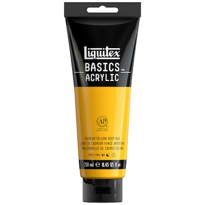 Liquitex BASICS Acrylic Paint Tube, Cadmium Yellow Deep Hue, 250 mL (LIQ4385163)