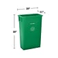 Alpine Industries Polypropylene Recycling Bin with Swing Lid and Dolly, 23-Gallon, Green (ALP477-GRN1-PKD)