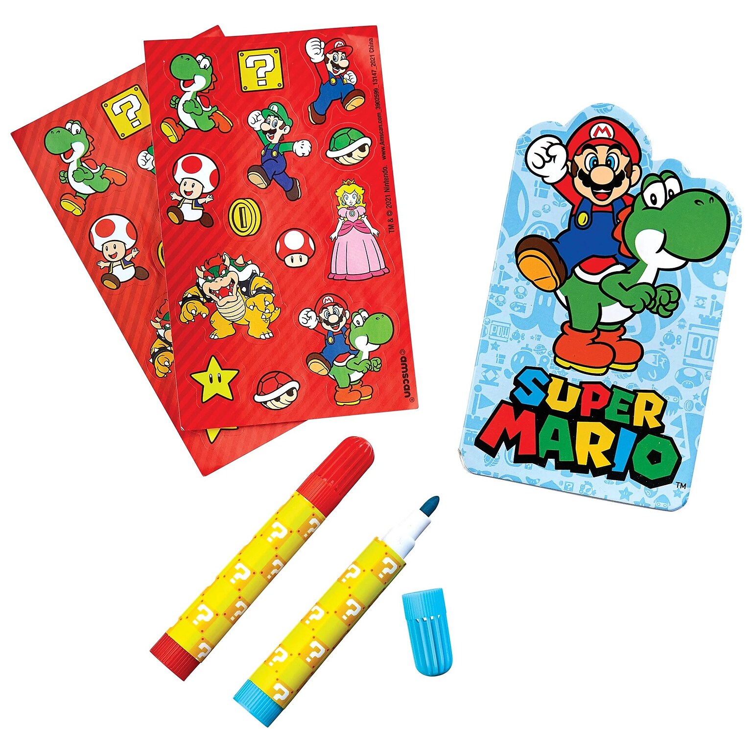 Party City Super Mario 5-Piece Stationery Set, Multicolor (AM3902599-NS)