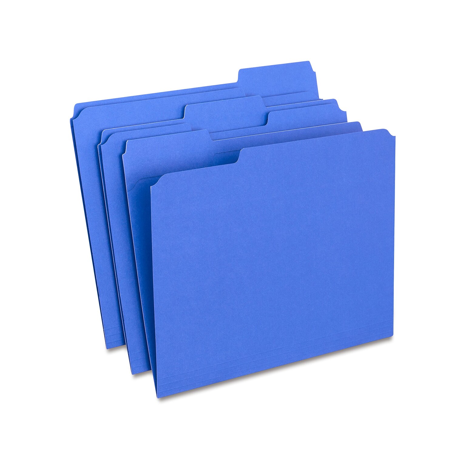 Staples Reinforced File Folders, 1/3-Cut Tab, Letter Size, Blue, 100/Box (ST508911-CC)