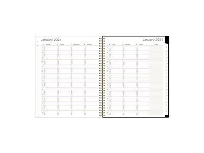 2024 Blue Sky Sheridan 8.5 x 11 Weekly & Monthly Appointment Book, White/Black (137277-24)