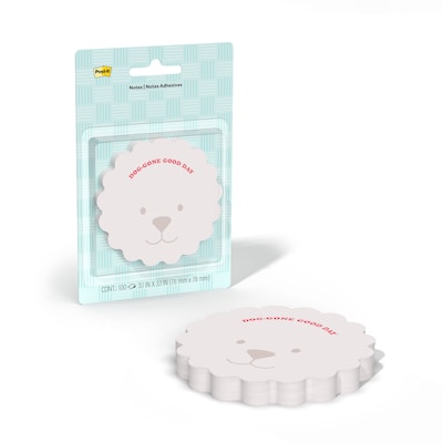 Post-it Cute Dog Sticky Notes, 3.1 x 3.1, Multicolored, 100 Sheets/Pad (PET-DC-3)