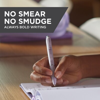 Sharpie® S-Gel, Gel Pens, Medium Point (0.7mm), Violet Barrel, Black Ink, 4 Count, (2195670)