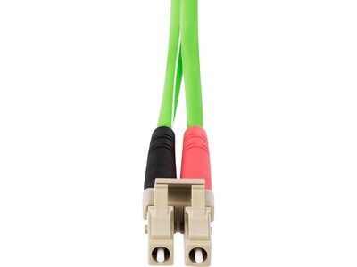StarTech 10m (32.8ft) LC to LC (UPC) Duplex OM5 Multimode Fiber Optic Patch Cable, 50/125, Green (LCLCL-10M-OM5-FIBER)