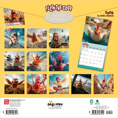2026 BrownTrout Flew the Coop 12 x 12 Monthly Wall Calendar (9798330707249)