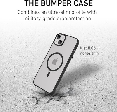 PEEL Bumper Series MagSafe Phone Case for iPhone 15 Plus Case, Shock Absorbing, Black (I15 PLUS BUMP