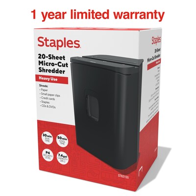Staples 20-Sheet Micro-Cut Multi-Media Shredder (ST62155)