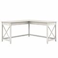Bush Furniture Key West 60W L Shaped Desk, Linen White Oak (KWD160LW-03)