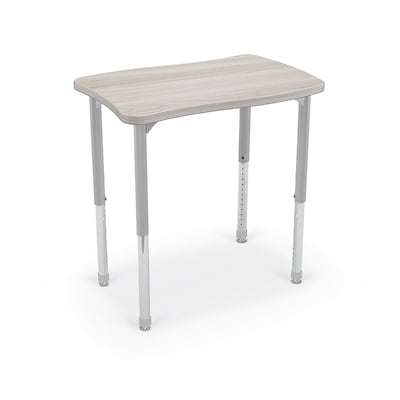 MooreCo Hierarchy Creator Desk, 32W x 22D, Grey Elm/Platinum Base (703673562928)