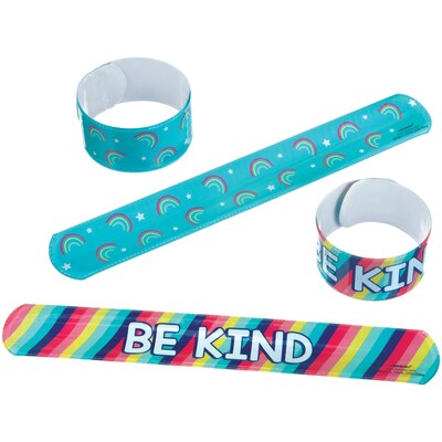 Party City Be Kind & Rainbow Slap Bracelets, 8/Pack (AM3902315-NS)