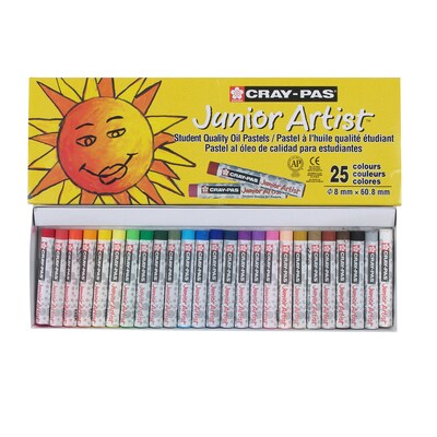 Sakura Cray-Pas Junior Artist Oil Pastels, Assorted Colors, 25/Set, 6 Sets/Bundle (SAKXEP25-6)