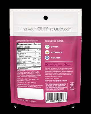 OLLY Active Immunity Vitamin Gum, Berry Brave, 9/Pack (46296)