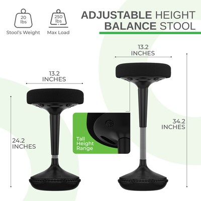 Uncaged Ergonomics Armless Wobble Active Office Stool, Black (WSB)