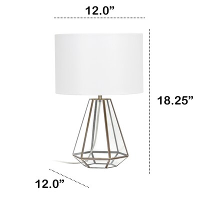 Lalia Home Transparent Triagonal Table Lamp, Brass (LHT-4009-BR)